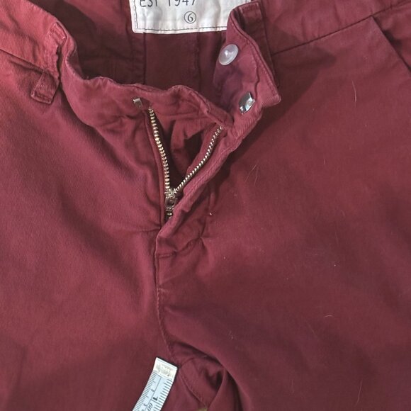 Frank & Eileen Wicklow Cotton Italian Performance Chinos in Merlot in Size 6 - Picture 5 of 8